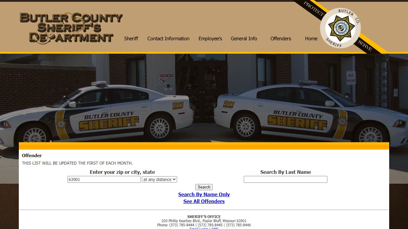 Offender - Butler County Sheriff's Department | Poplar Bluff, Missouri