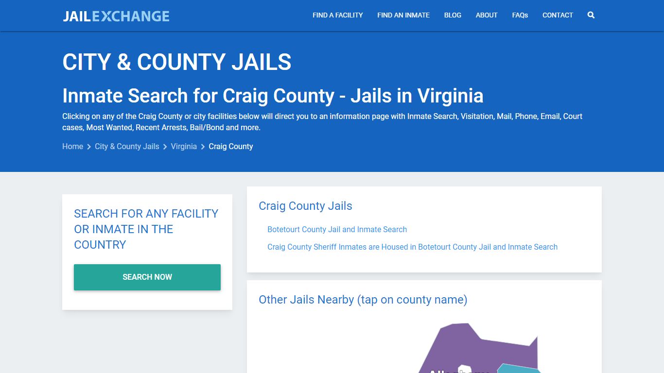 Inmate Search for Craig County | Jails in Virginia - Jail Exchange