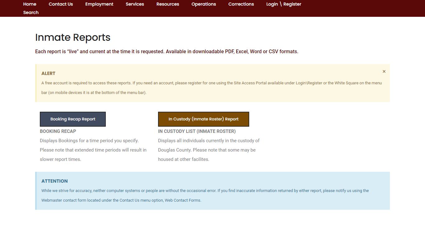DGSO Inmate Reports – DGSO.org - Douglas County