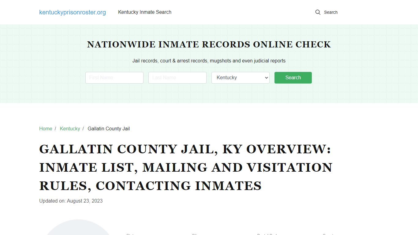 Gallatin County Jail, KY: Offender Search, Visitation & Contact Info