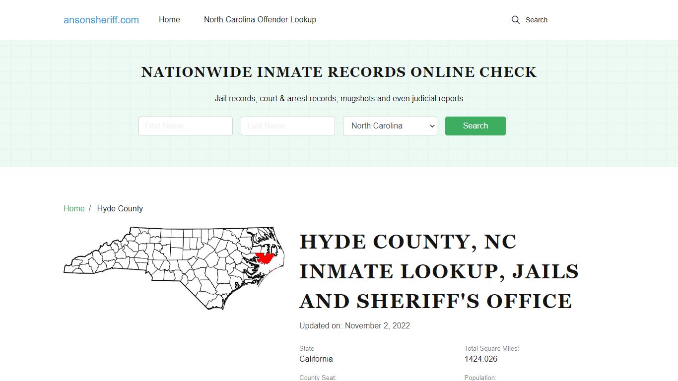 Hyde County, NC Inmate Search, Jails, Sheriff