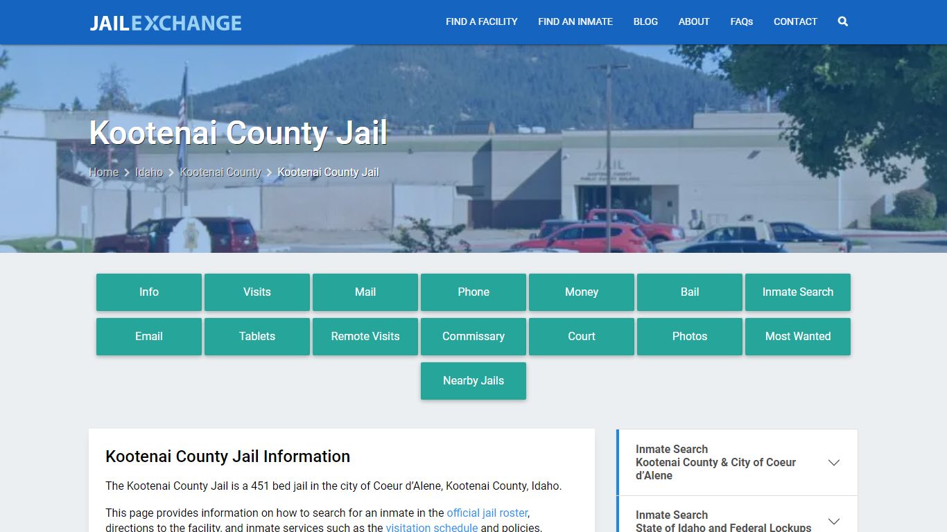 Kootenai County Jail, ID Inmate Search, Information