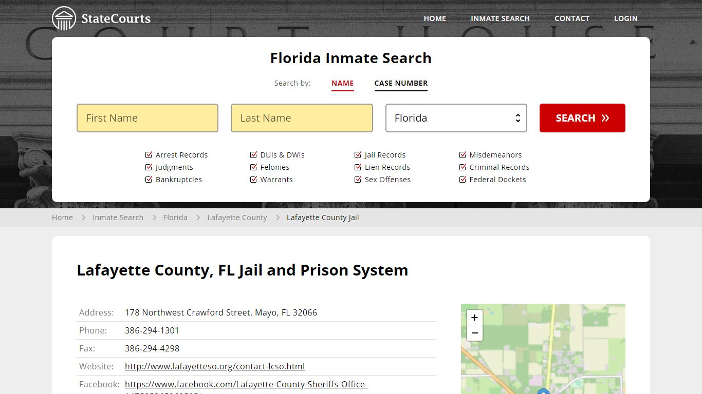 Lafayette County Jail Inmate Records Search, Florida - StateCourts