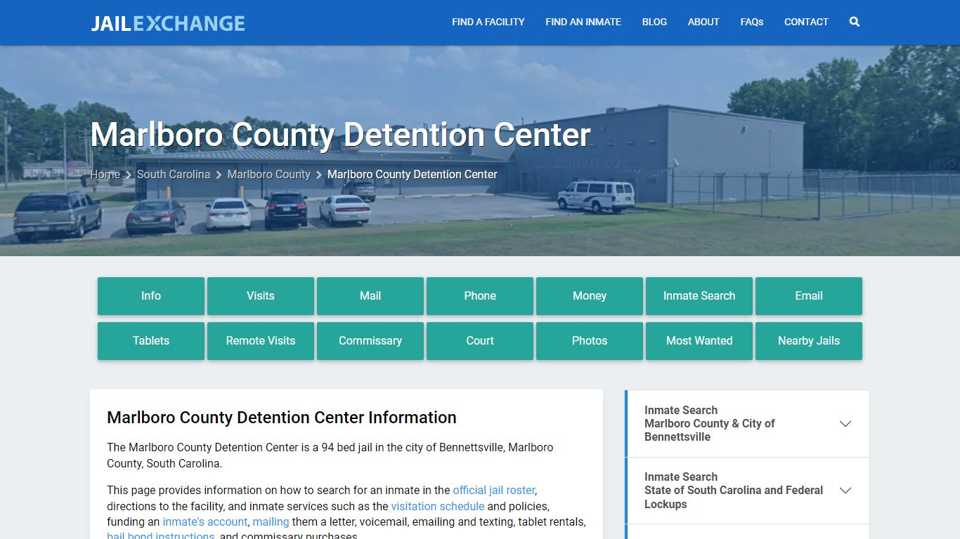 Marlboro County Detention Center, SC Inmate Search, Information