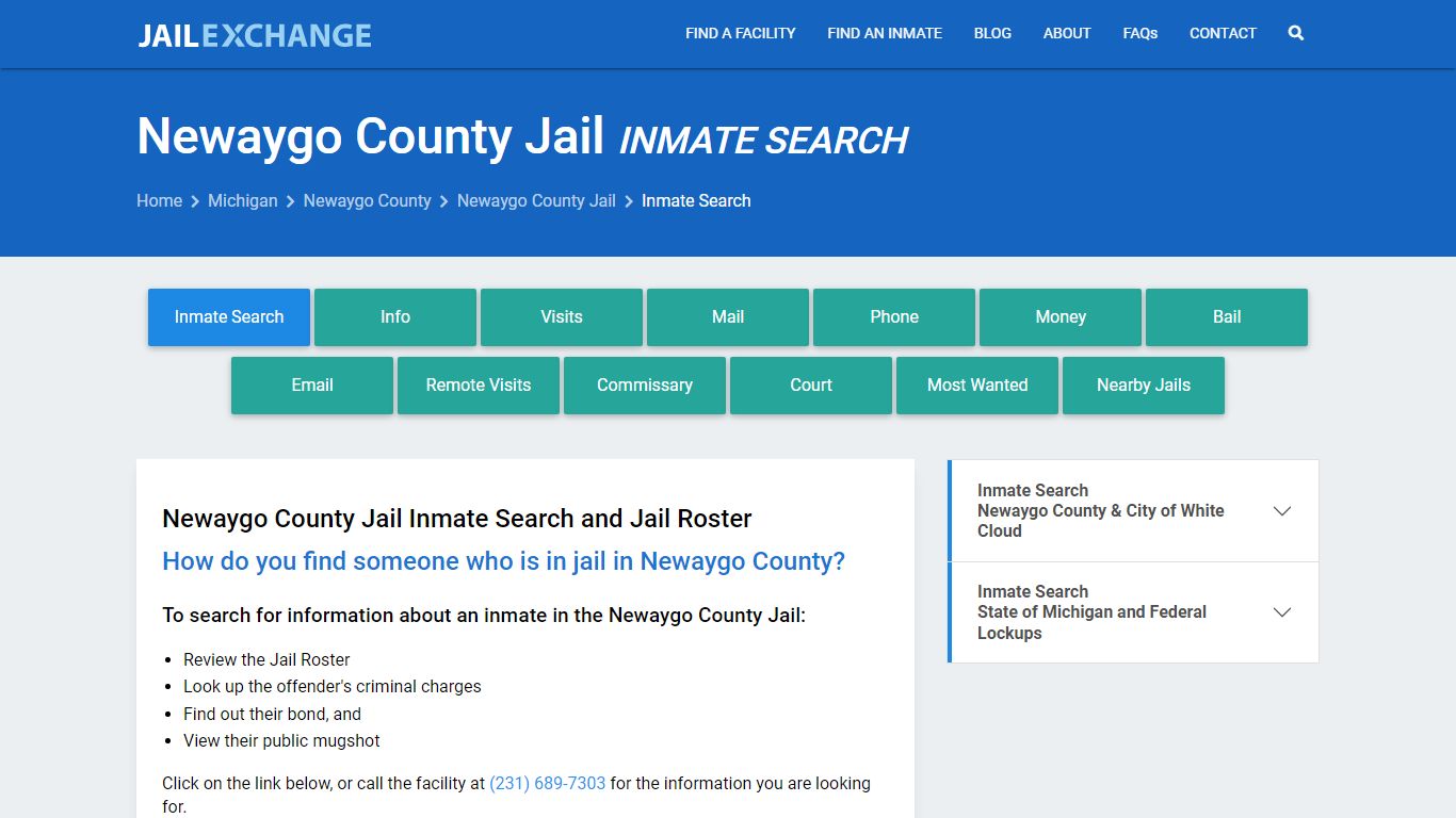 Inmate Search: Roster & Mugshots - Newaygo County Jail, MI