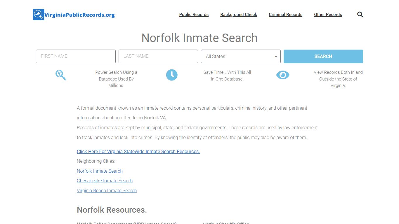 Norfolk Inmate Search - NPD Current & Past Jail Records