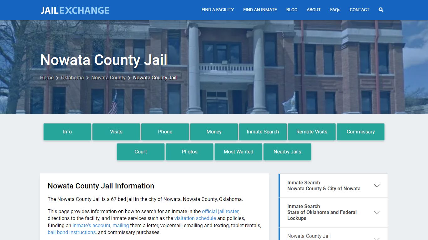 Nowata County Jail, OK Inmate Search, Information