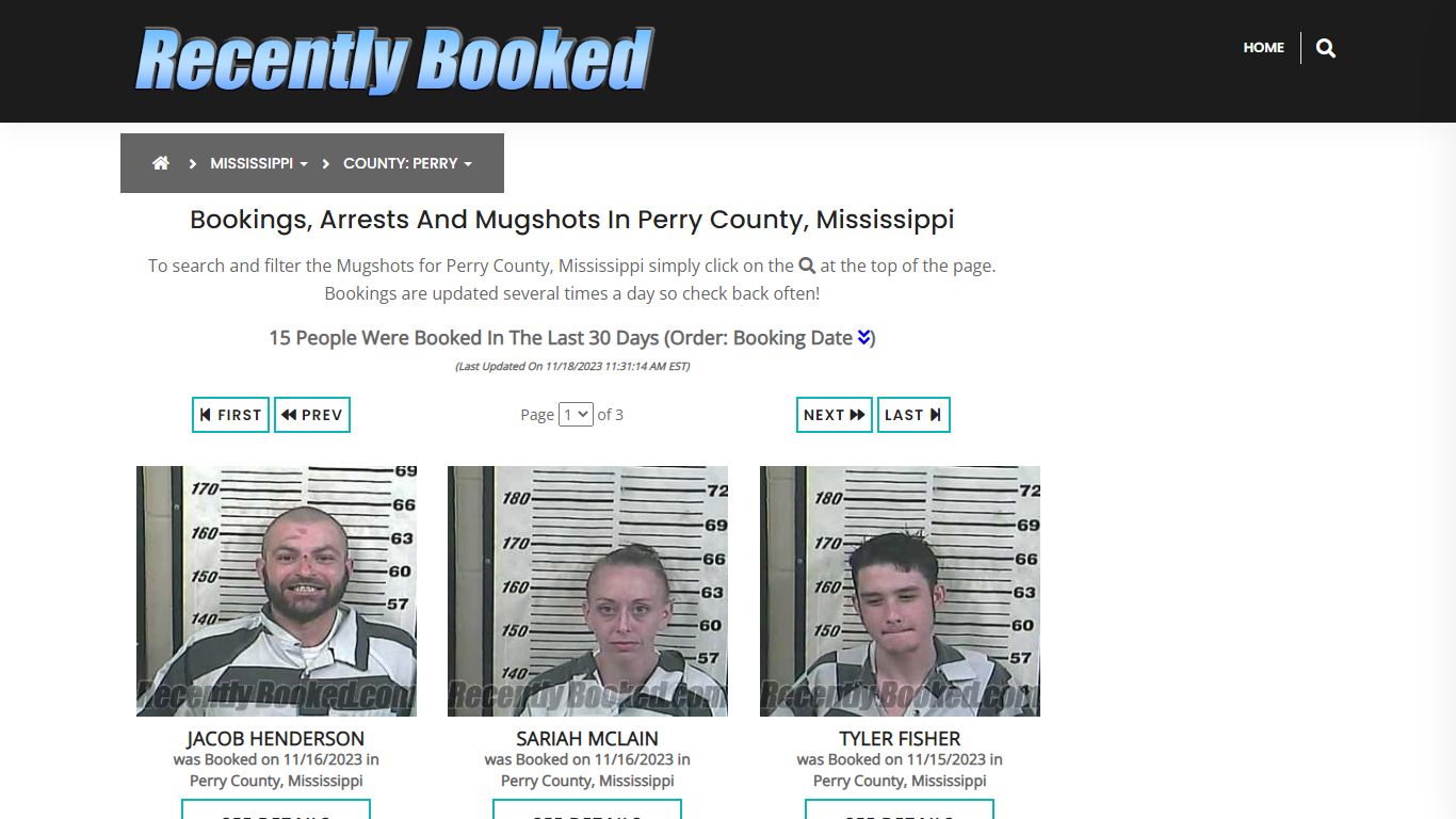 Bookings, Arrests and Mugshots in Perry County, Mississippi