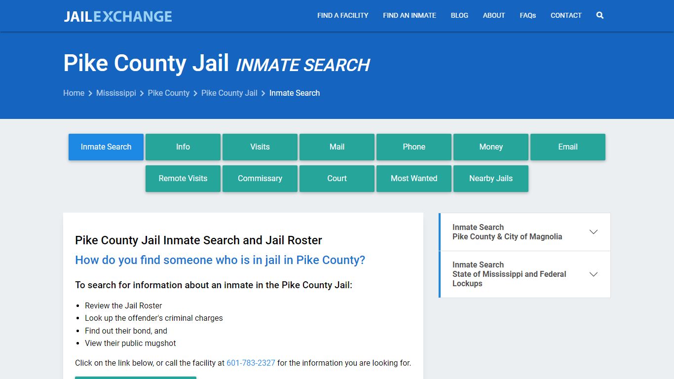Inmate Search: Roster & Mugshots - Pike County Jail, MS