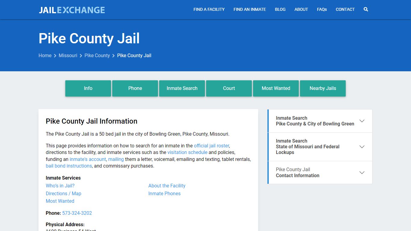 Pike County Jail, MO Inmate Search, Information - Jail Exchange