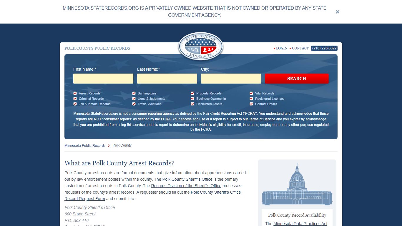 Polk County Arrest, Court, and Public Records | StateRecords.org