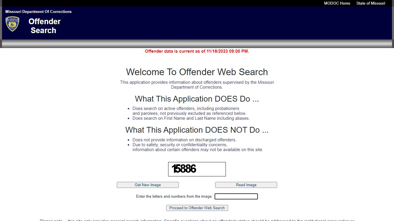 MODOC Offender Search - Missouri
