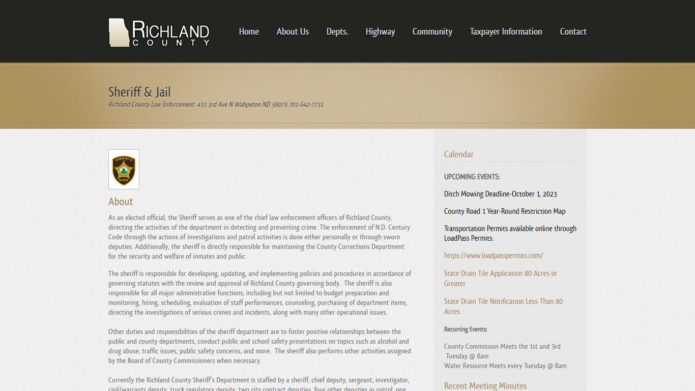 Richland County - Sheriff & Jail