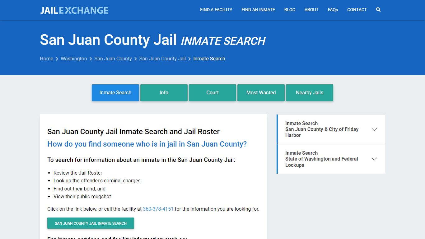 Inmate Search: Roster & Mugshots - San Juan County Jail, WA