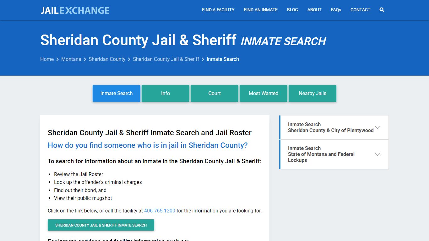 Sheridan County Jail & Sheriff Inmate Search - Jail Exchange