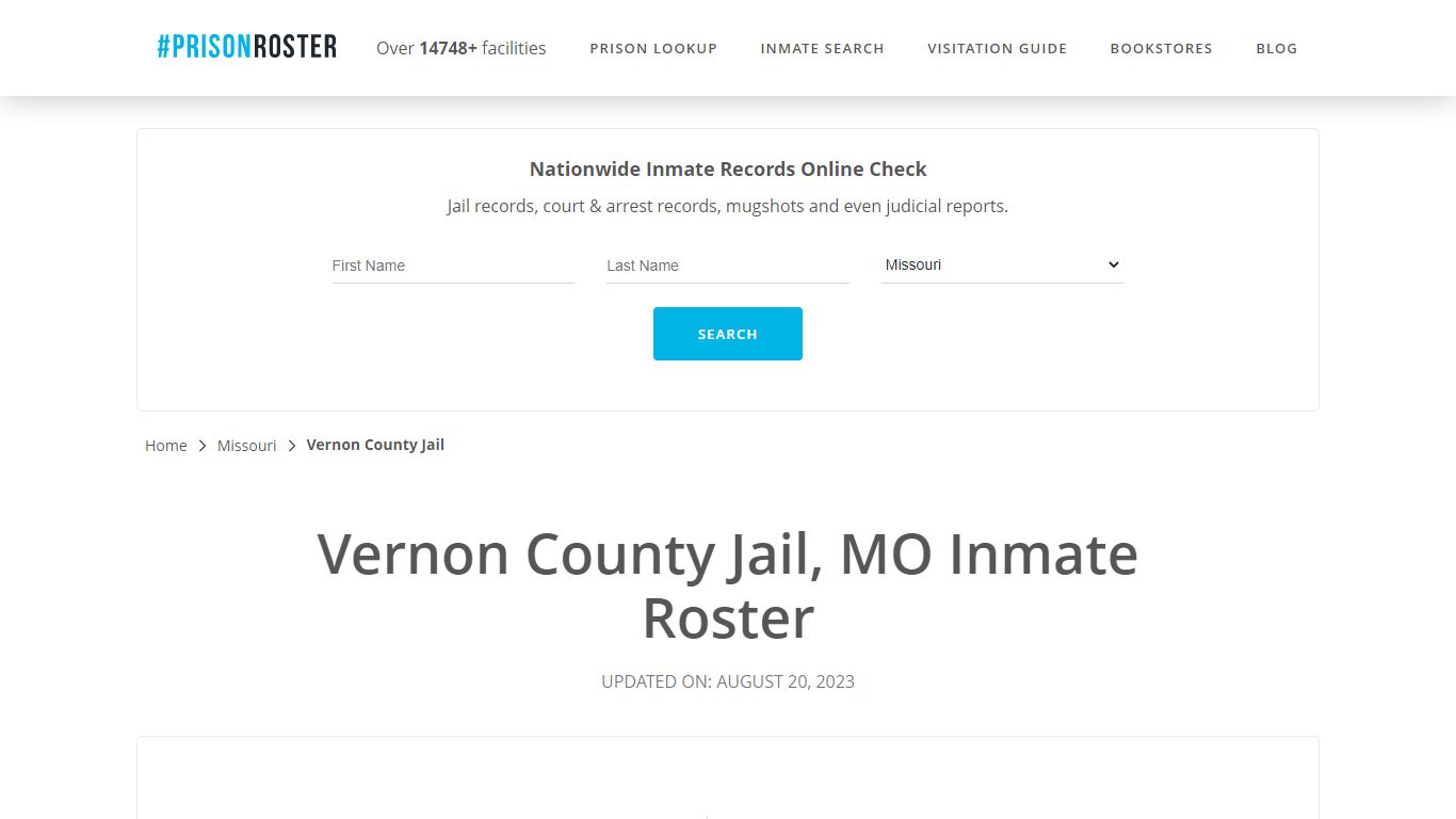 Vernon County Jail, MO Inmate Roster - Prisonroster