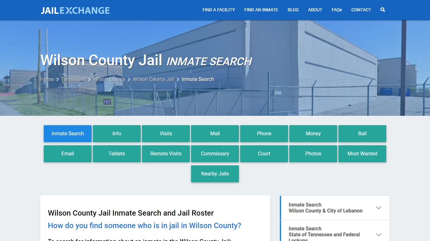 Inmate Search: Roster & Mugshots - Wilson County Jail, TN